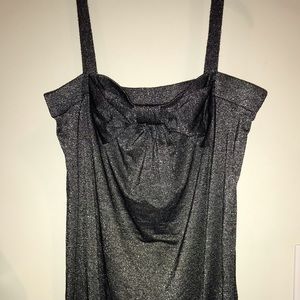 Silver shimmery tunic tank top